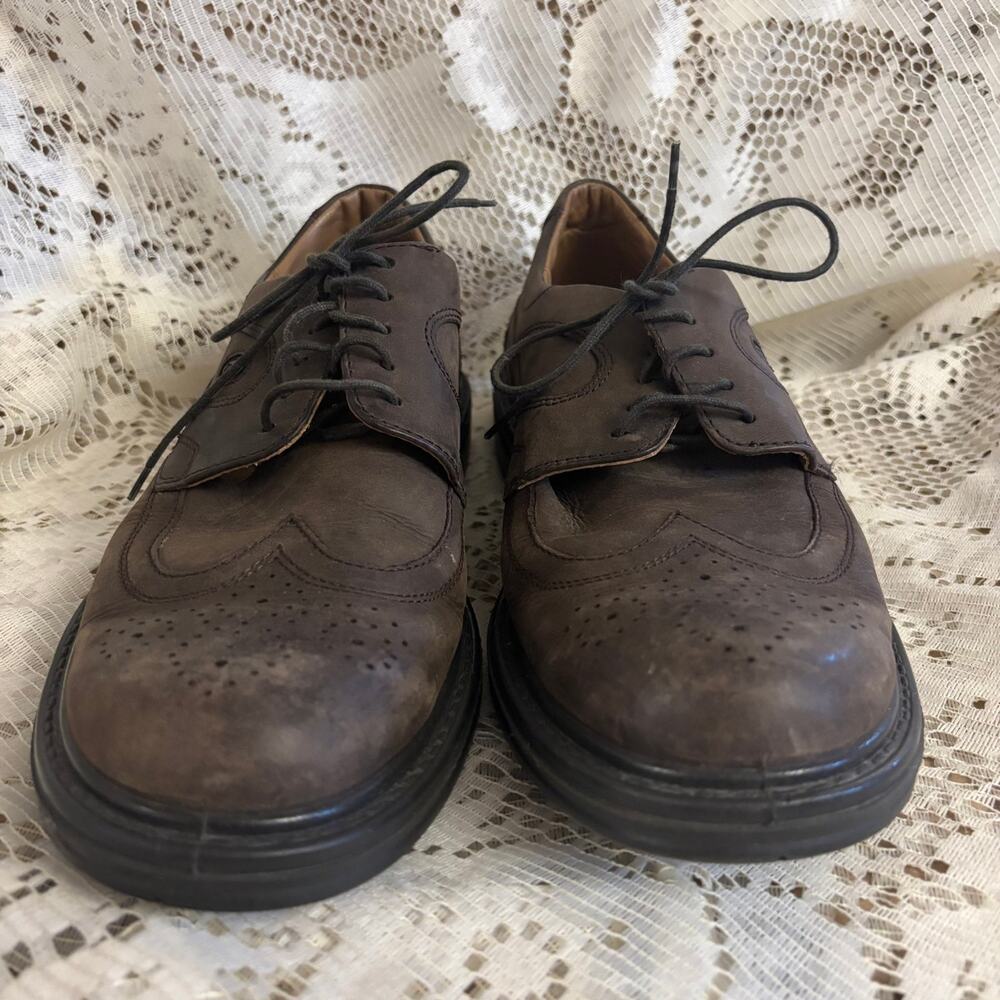 Jomos Aircomfort Men's Size 44 (11) Wingtip Brogues Brown Leather Oxfords Shoes